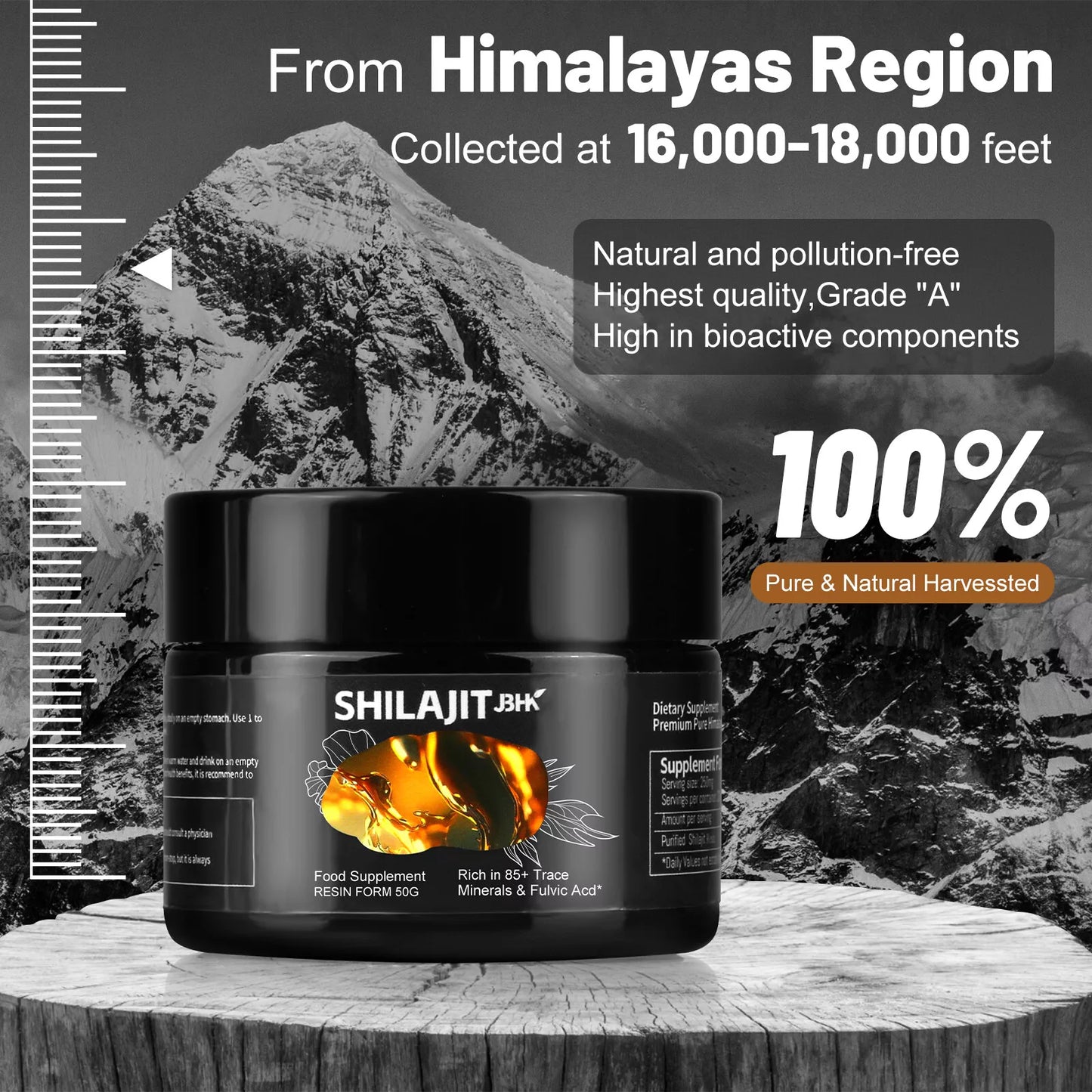 Pure 100% Himalayan Shilajit, Soft Resin, Organic, Extremely Potent, Fulvic Acid