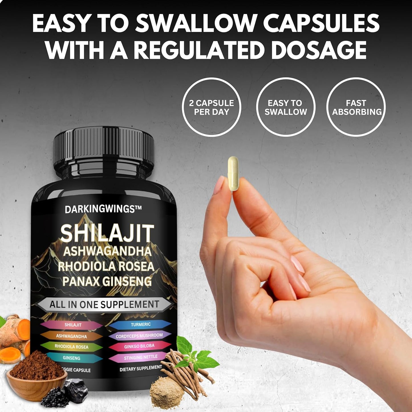 Shilajit Multivitamin (Turmeric, Ashwagandha, Ginger, Cordyceps Mushrooms)60 cap
